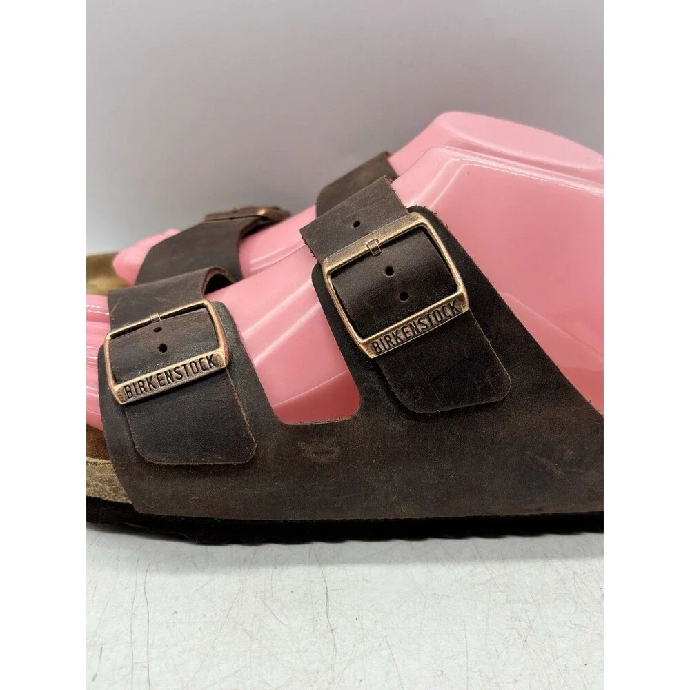 Birkenstock Arizona Leather Mocha Soft Footbed Sandals Shoes Women’s 11 Mens 9